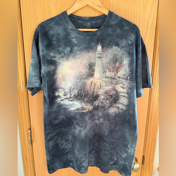 Thomas Kinkade Other - THOMAS KINKAD Tie Dye Nautical Lighthouse Graphic Cotton Shirt Unisex Size L